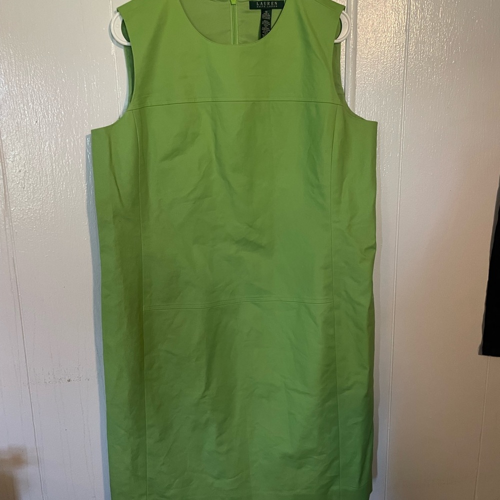 Lauren Ralph Lauren Sleeveless Lime Shift Dress